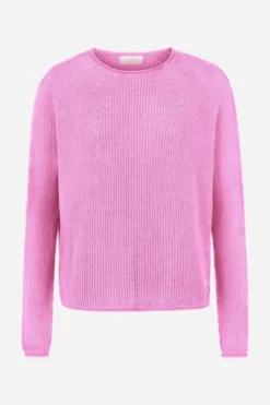 Rippstrickpullover mit Crewneck