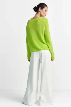 Rippstrickpullover mit Crewneck