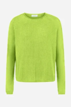 Rippstrickpullover mit Crewneck