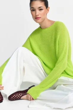Rippstrickpullover mit Crewneck