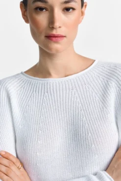 Rippstrickpullover mit Crewneck