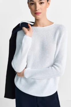 Rippstrickpullover mit Crewneck