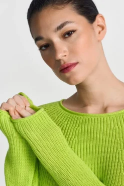 Rippstrickpullover mit Crewneck