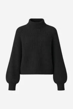 Rippstrick-Rollkragenpullover