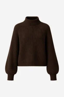 Rippstrick-Rollkragenpullover