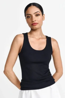 Ripp-Tanktop mit Rundhalsausschnitt