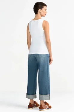 Ripp-Tanktop mit Rundhalsausschnitt