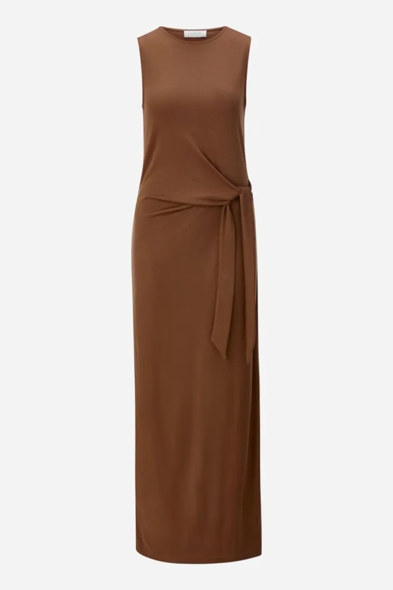 Ärmelloses Maxikleid mit Raffung