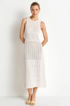 Ärmelloses Maxi-Strickkleid