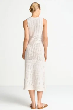 Ärmelloses Maxi-Strickkleid