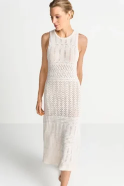 Ärmelloses Maxi-Strickkleid