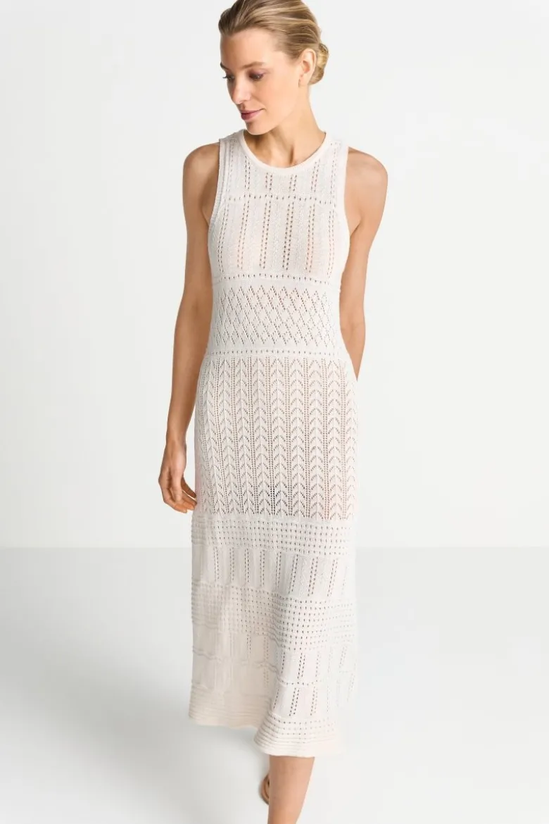 Ärmelloses Maxi-Strickkleid