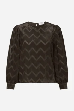 Samtbluse mit Zickzack-Muster