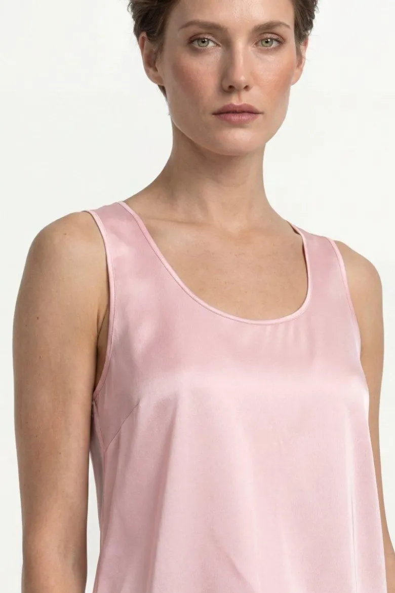 Satin Top mit Spitze