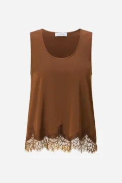Satin Top mit Spitze