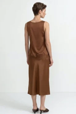 Satin Top mit Spitze
