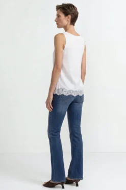 Satin Top mit Spitze