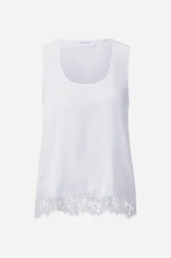 Satin Top mit Spitze
