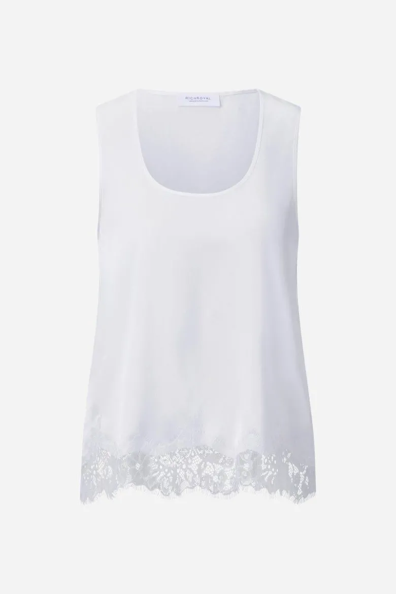 Satin Top mit Spitze