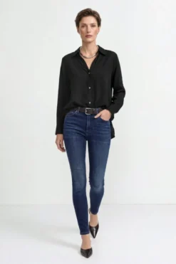 Schimmernde Hemdbluse