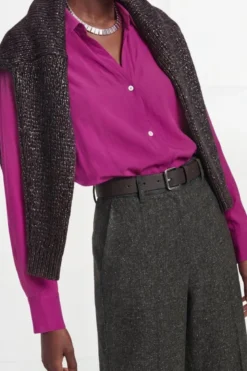 Schimmernde Hemdbluse