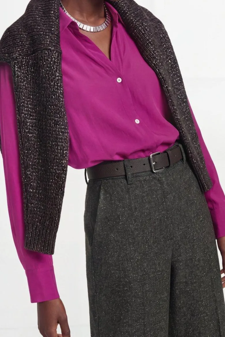 Schimmernde Hemdbluse