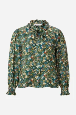Schluppenbluse mit Blumenprint