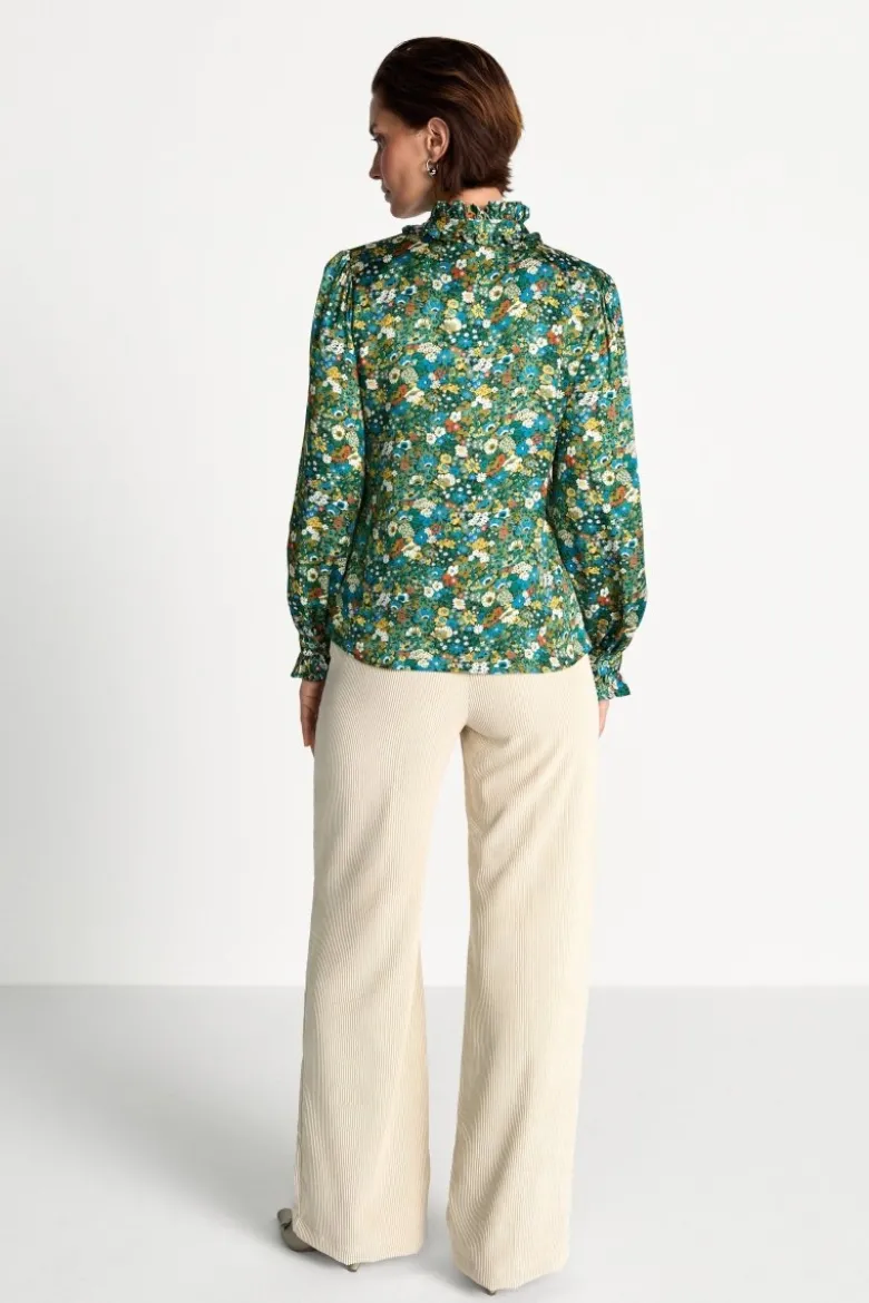 Schluppenbluse mit Blumenprint