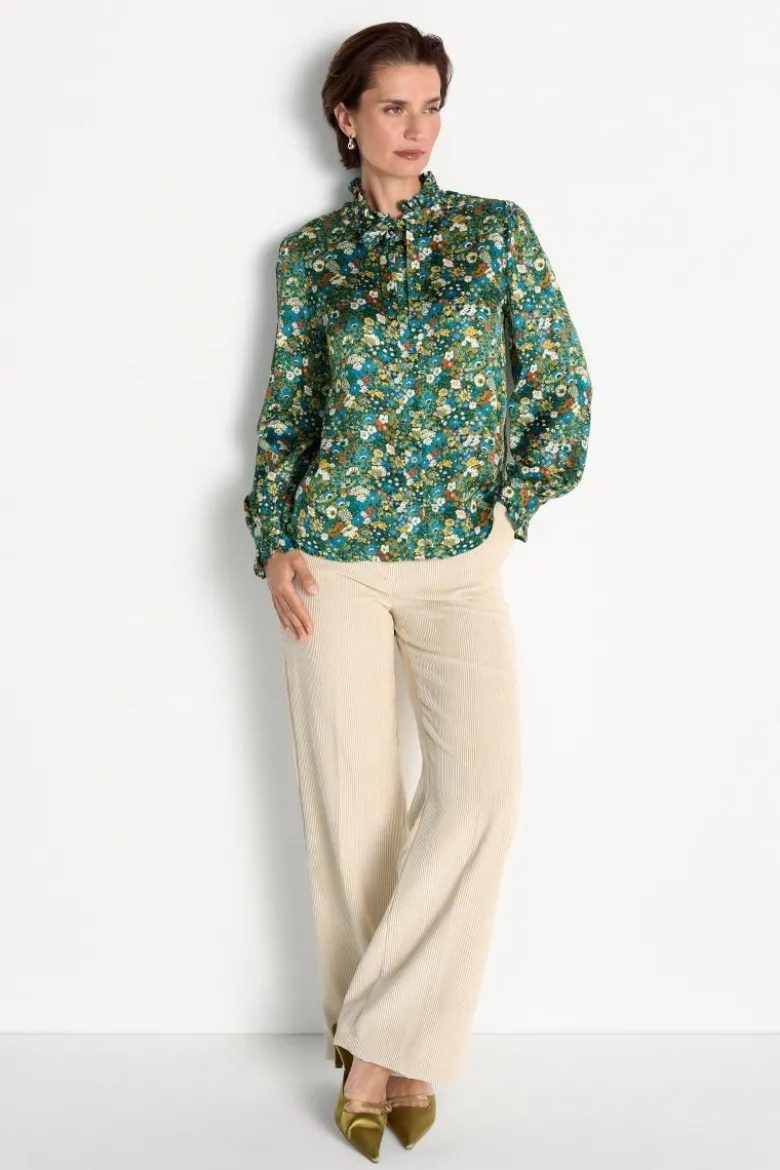 Schluppenbluse mit Blumenprint
