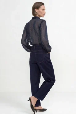 Schluppenbluse mit Punkte-Print