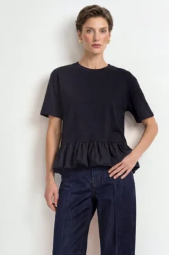 Shirt mit Volantsaum
