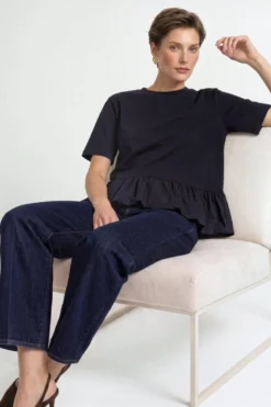 Shirt mit Volantsaum
