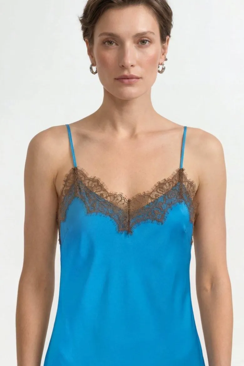 Slipdress mit Spitze
