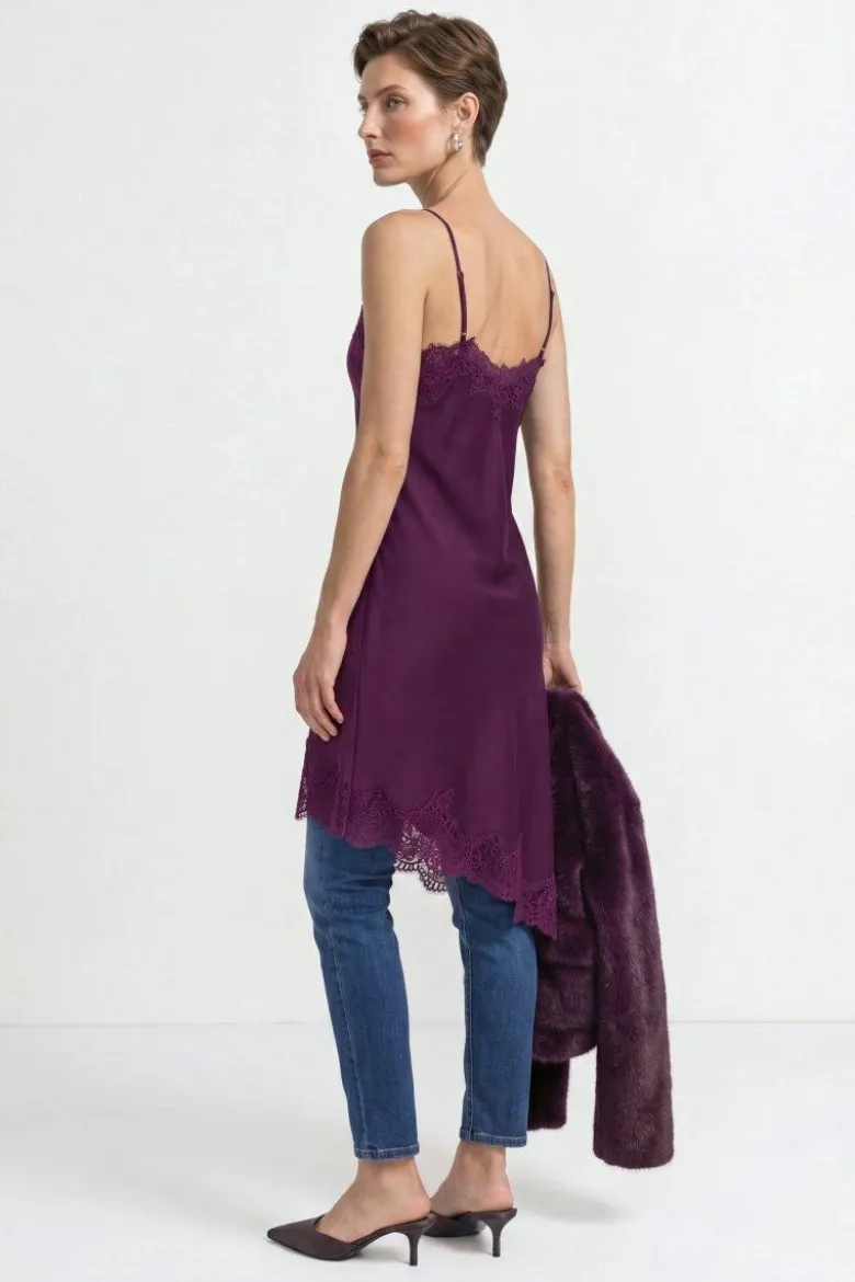 Slipdress mit Spitze