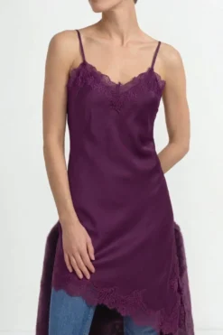 Slipdress mit Spitze