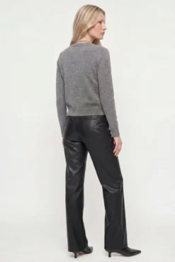 Straight-Leg-Hose in Lederoptik