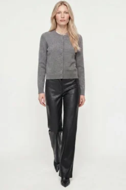 Straight-Leg-Hose in Lederoptik