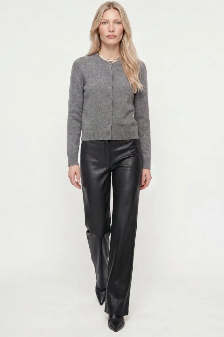 Straight-Leg-Hose in Lederoptik