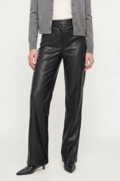 Straight-Leg-Hose in Lederoptik