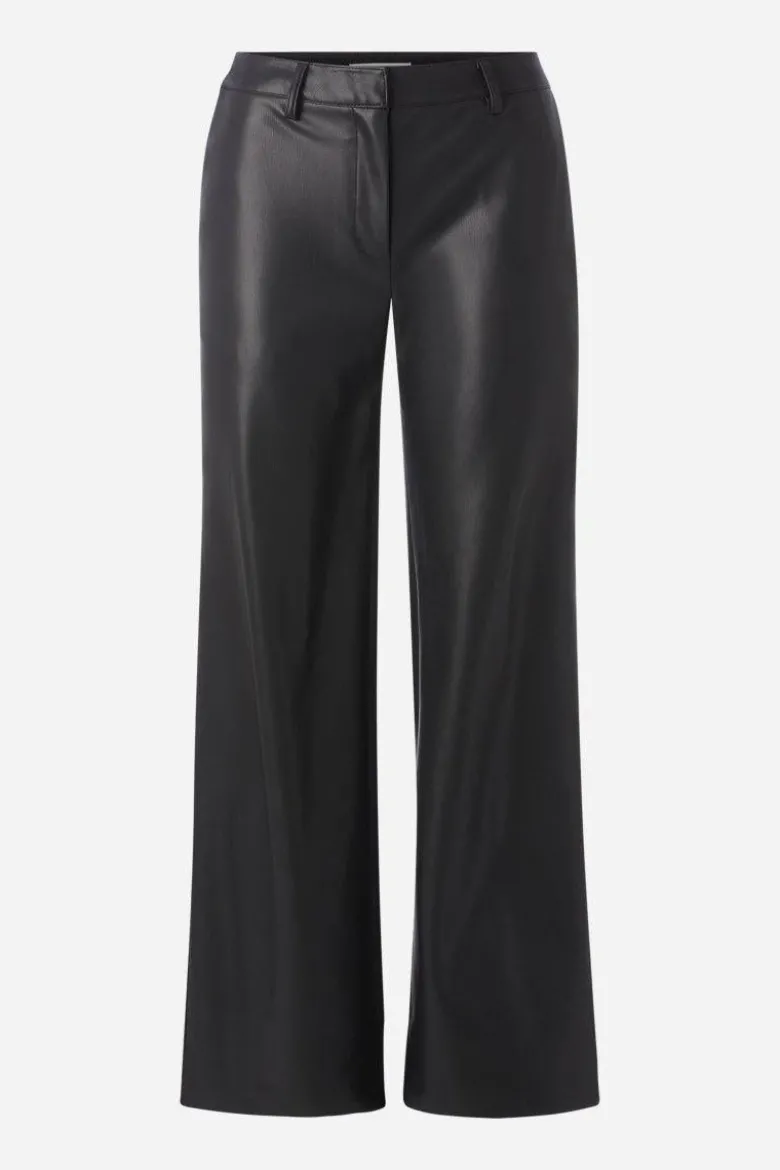 Straight-Leg-Hose in Lederoptik