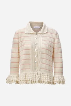 Strickcardigan mit Rüschen