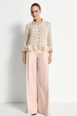 Strickcardigan mit Rüschen