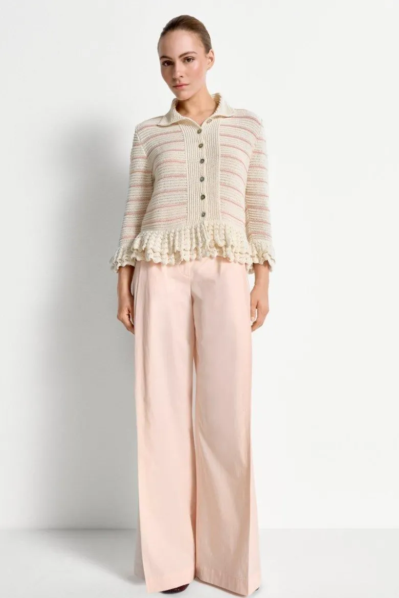 Strickcardigan mit Rüschen