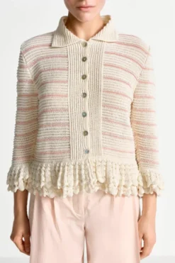 Strickcardigan mit Rüschen