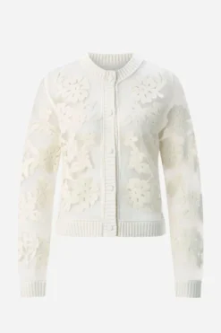 Strickjacke mit Blumenapplikation