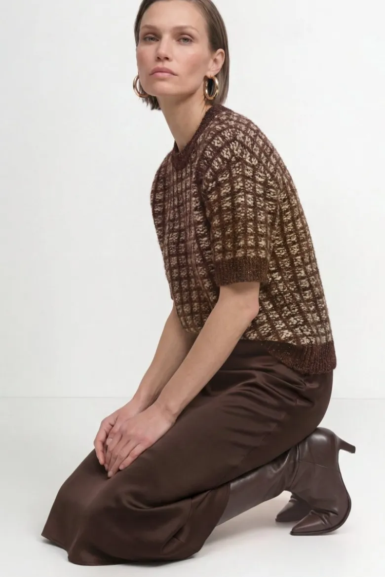 Strickpullover mit Gitterstruktur