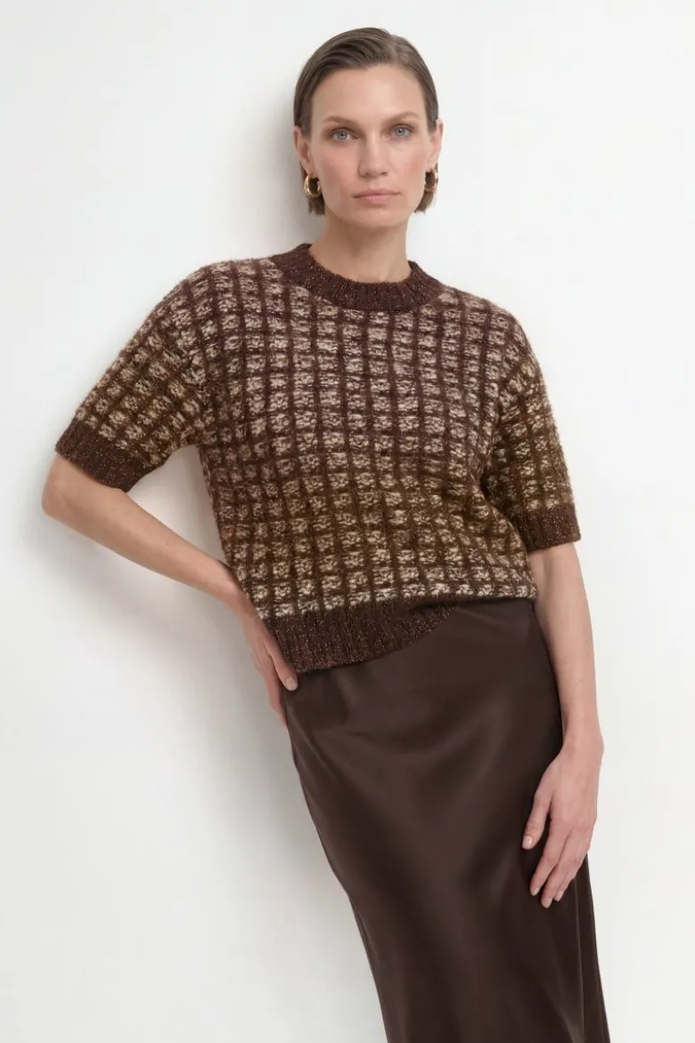 Strickpullover mit Gitterstruktur