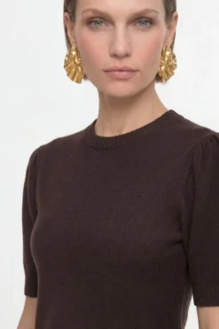 Strickpullover mit Puffärmeln