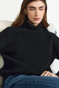 Strickpullover mit Rollkragen