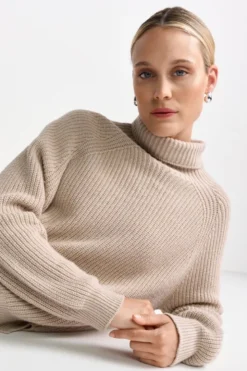 Strickpullover mit Rollkragen
